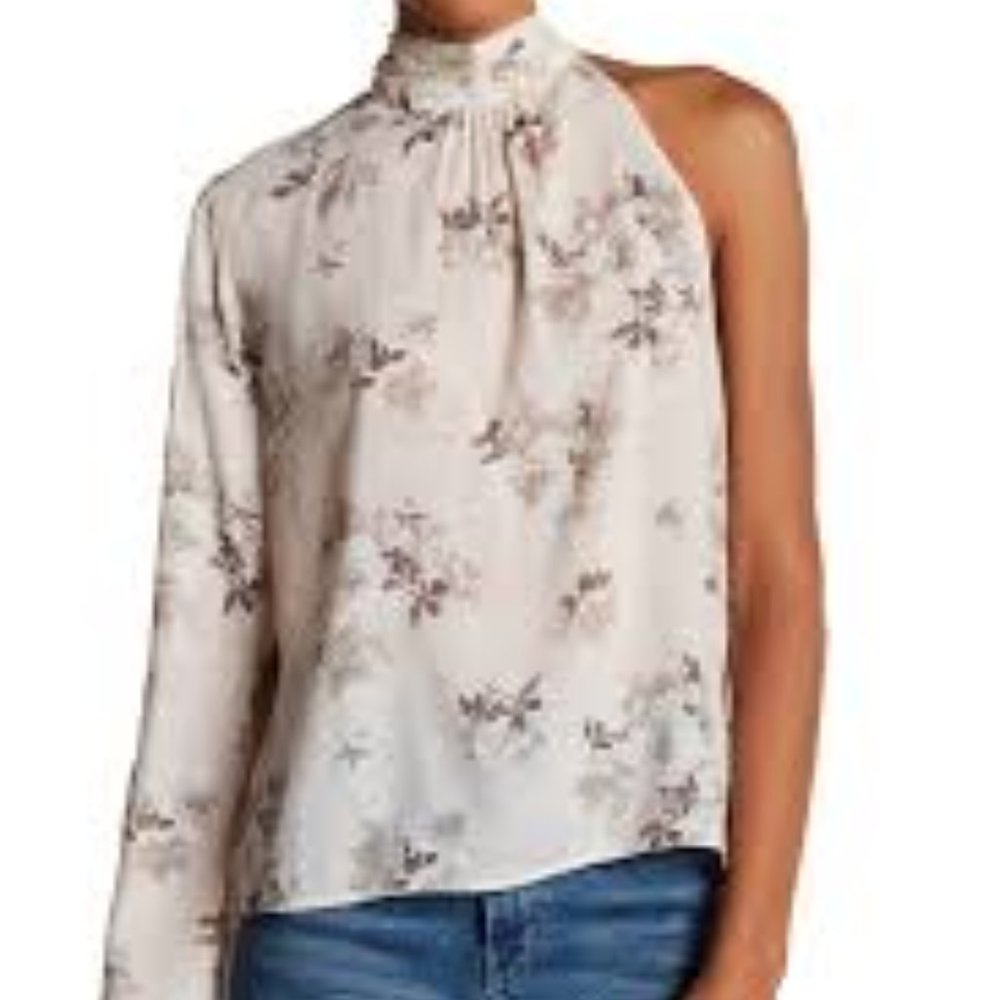 Mimi Chica One shoulder woven blouse peach size xL